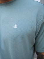 Ceuta Textured Oversized T-Shirt - Teal