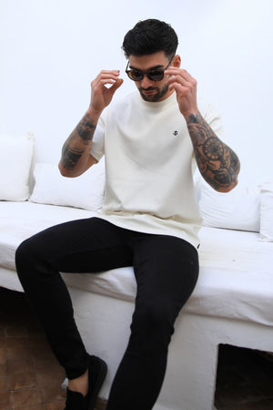 Ceuta Textured Oversized T-Shirt - Off White