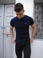 Akka Textured T-Shirt - Navy