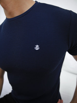 Akka Textured T-Shirt - Navy