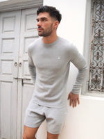 Riad Knitted Long Sleeve T-Shirt - Grey