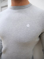 Riad Knitted Long Sleeve T-Shirt - Grey