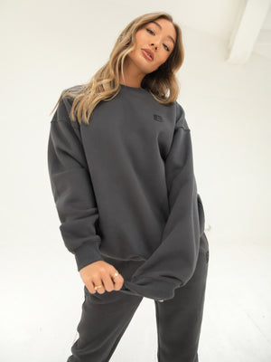 Blakely London Womens Oversized Jumper - Charcoal