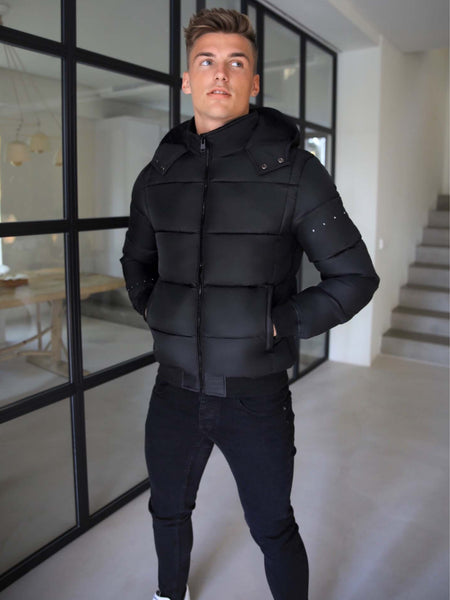 Padded jacket black clearance mens