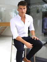 Caspian Fitted Stretch Shirt - White