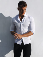 Caspian Fitted Stretch Shirt - White