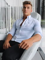 Oxford Fitted Stretch Shirt - Blue Stripe