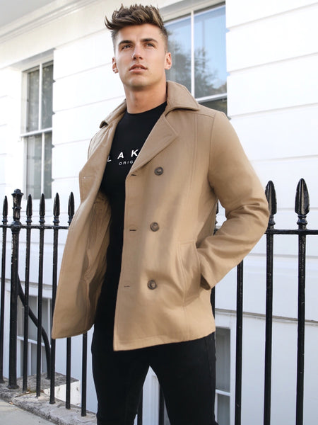 Tan 2025 peacoat mens