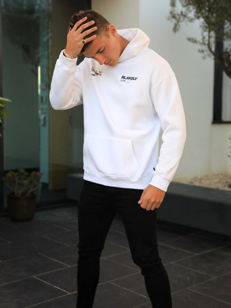 White hoodie black pants new arrivals