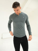 Henley Brushed Soft T-Shirt - Sage Green