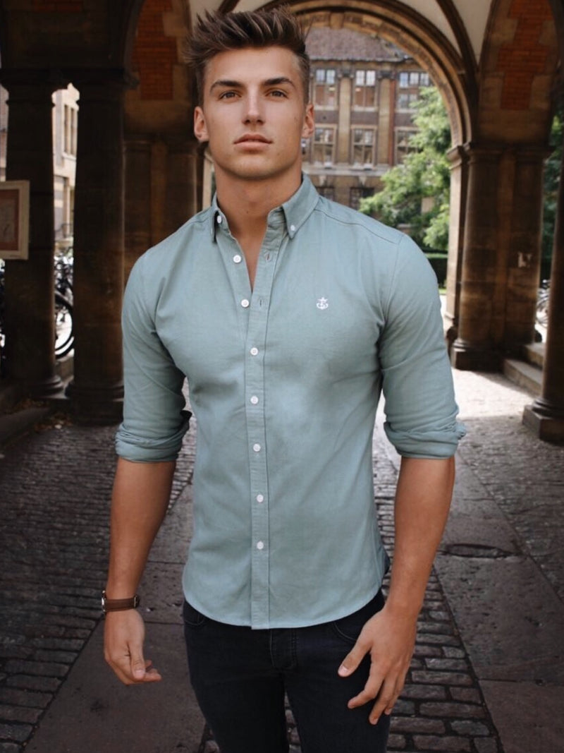 Blakely Hunter Mint Green Fitted Mens Shirt