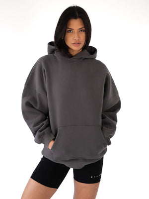 Isabel Oversized Boyfriend Fit Hoodie - Charcoal