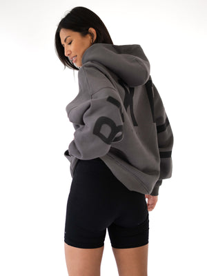Isabel Oversized Boyfriend Fit Hoodie - Charcoal