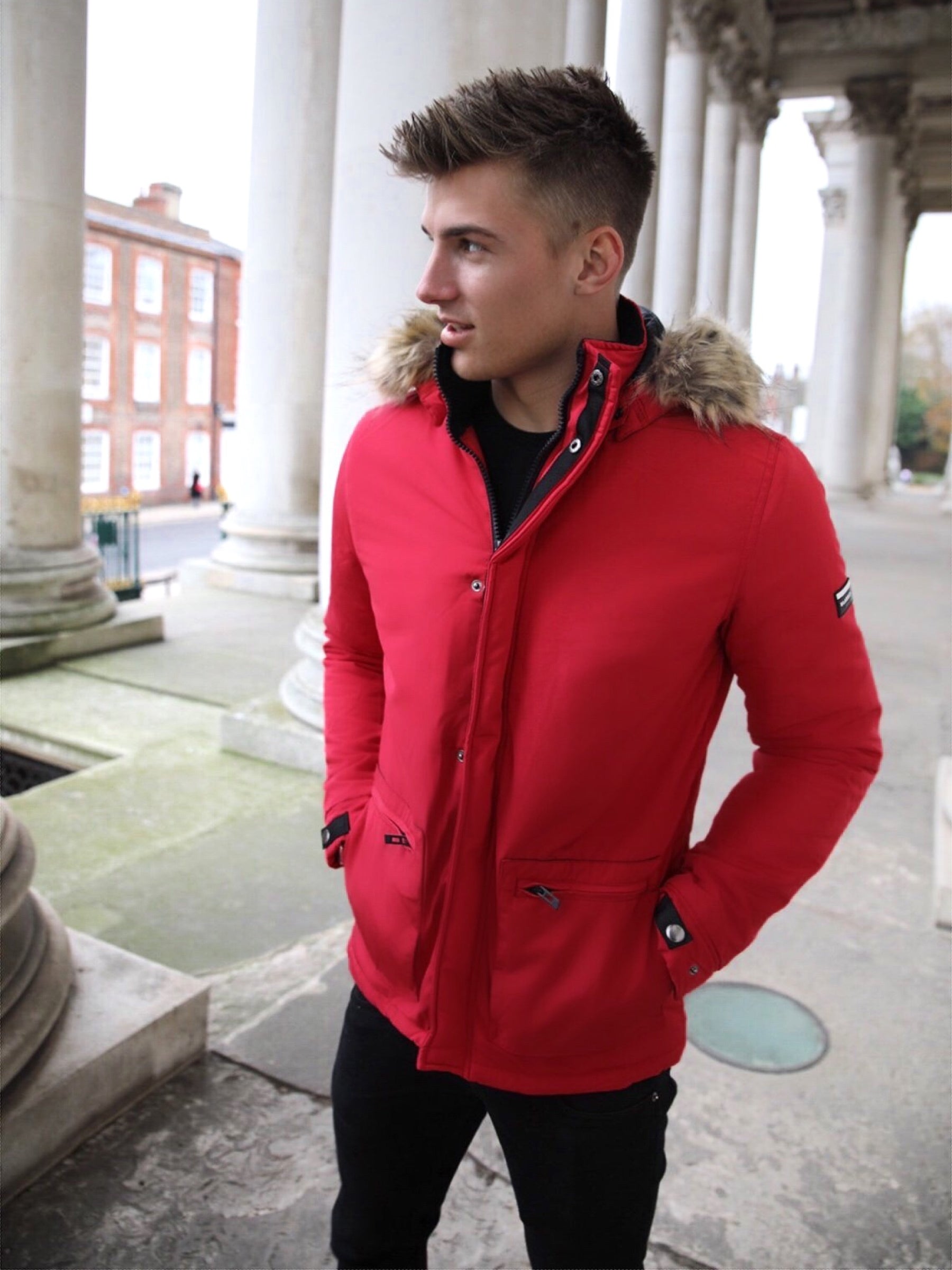 Red on sale coat jacket