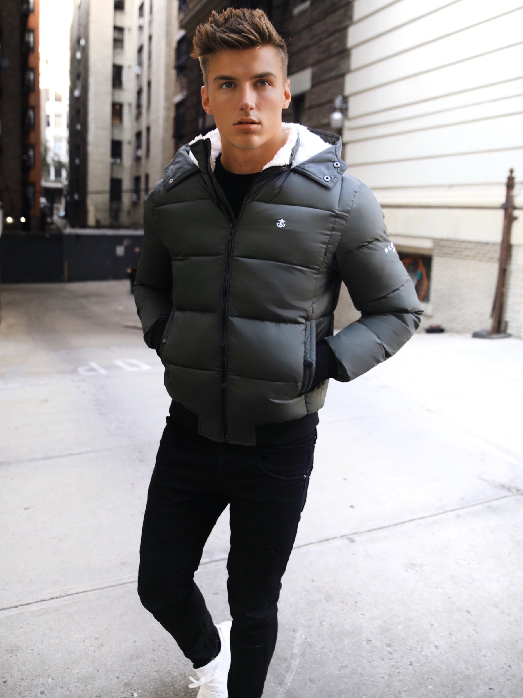 Blakely Clothing Summit Mens Khaki Green Puffer Coat