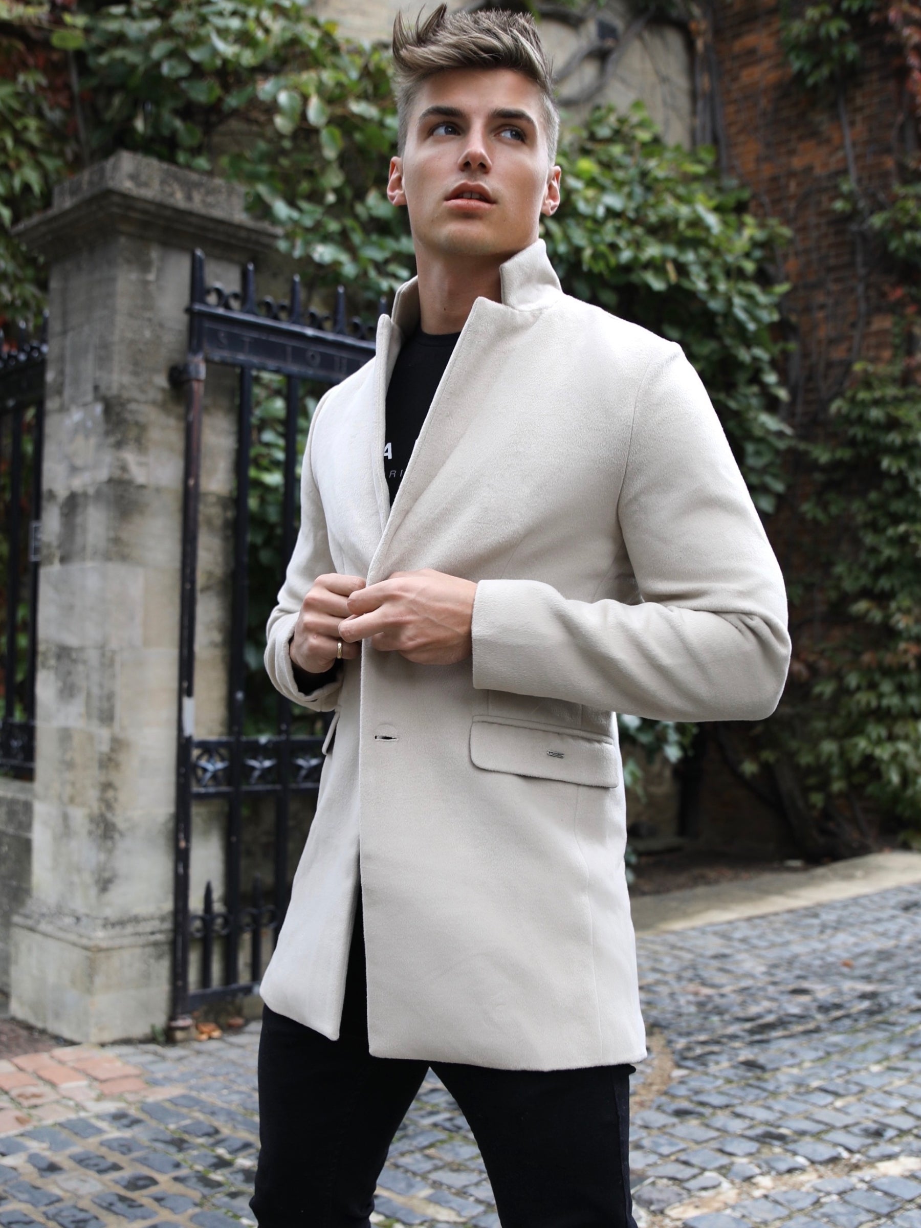 Mens sales white overcoat