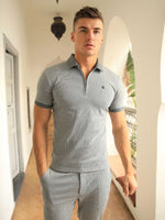Midar Check Polo Shirt - Light Grey